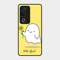 Ghost With Flower Glass Case Cover For Oppo A3 Pro 5G