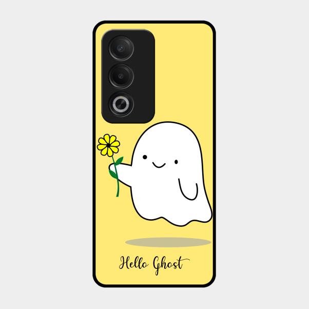 Ghost With Flower Glass Case Cover For Oppo A3 Pro 5G