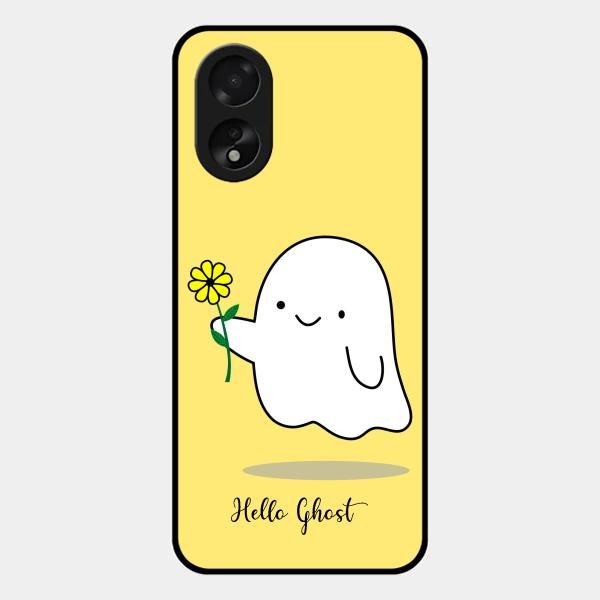 Ghost With Flower Glass Case Cover For Oppo A38