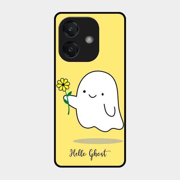 Ghost With Flower Glass Case Cover For Oppo A3X 5G