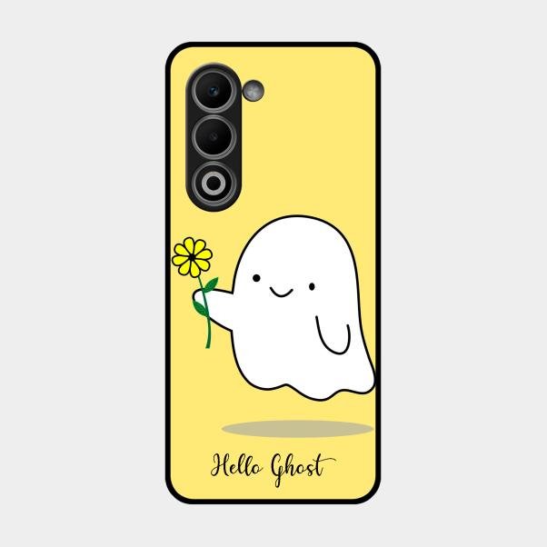 Ghost With Flower Glass Case Cover For Oppo A5 5G