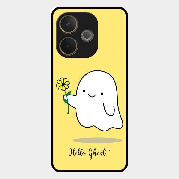 Ghost With Flower Glass Case Cover For Oppo A5 Pro 5G