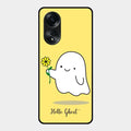 Ghost With Flower Glass Case Cover For Oppo A58