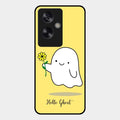 Ghost With Flower Glass Case Cover For Oppo A79 5G