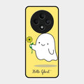 Ghost With Flower Glass Case Cover For Oppo F27 5G