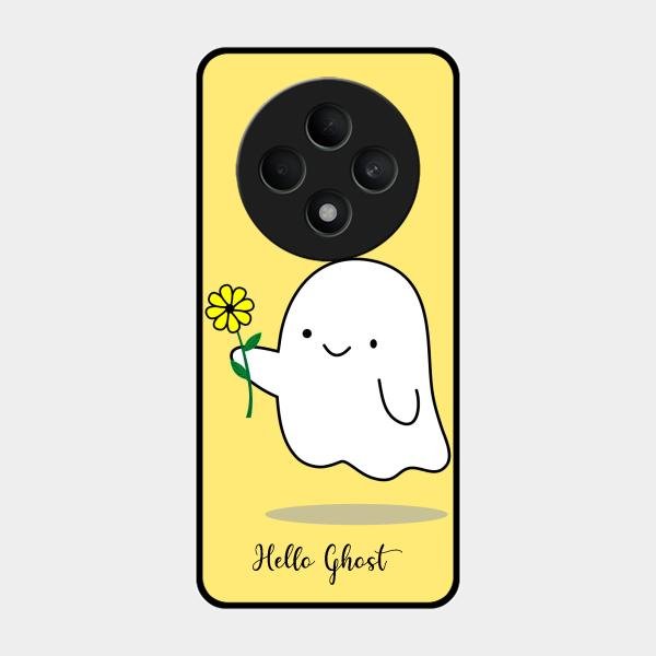 Ghost With Flower Glass Case Cover For Oppo F27 5G