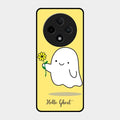 Ghost With Flower Glass Case Cover For Oppo F27 Pro Plus 5G
