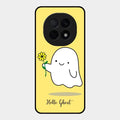 Ghost With Flower Glass Case Cover For Oppo F29 Pro 5G