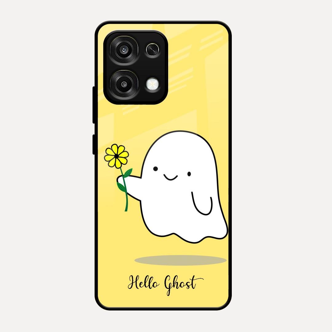 Ghost With Flower Glass Case Cover For Oppo F31 5G