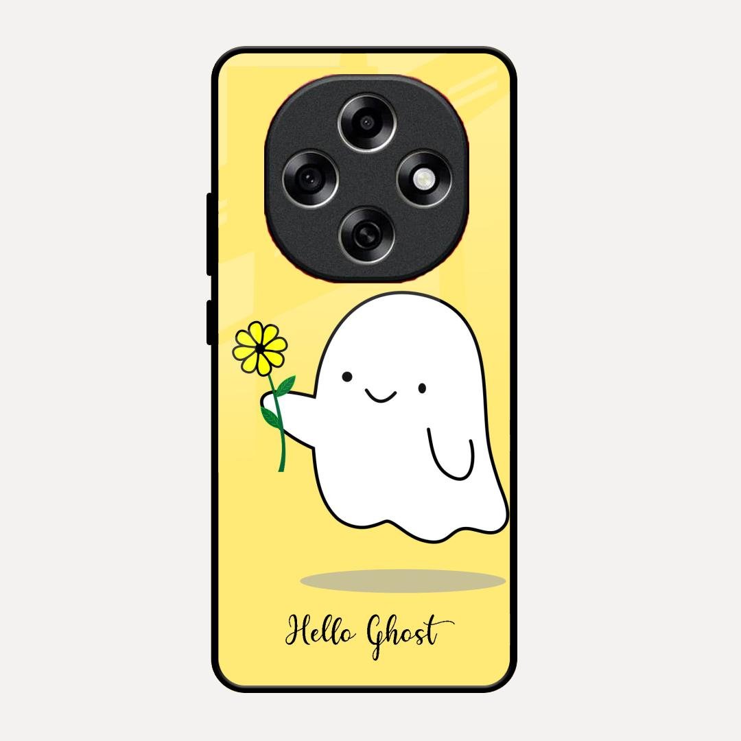 Ghost With Flower Glass Case Cover For Oppo F31 Pro 5G