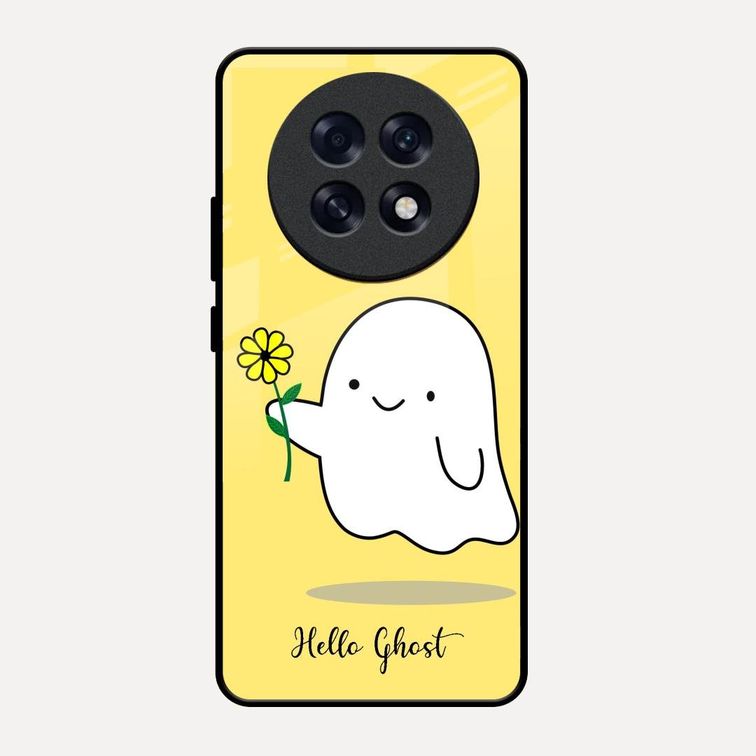 Ghost With Flower Glass Case Cover For Oppo F31 Pro Plus 5G