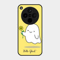 Ghost With Flower Glass Case Cover For Oppo Find X8 5G