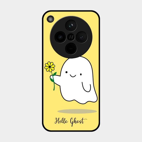 Ghost With Flower Glass Case Cover For Oppo Find X8 5G