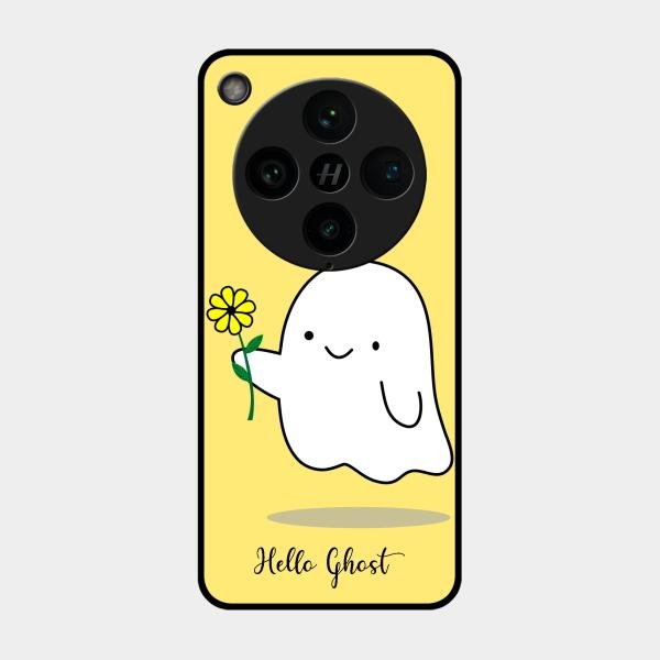 Ghost With Flower Glass Case Cover For Oppo Find X8 Pro 5G