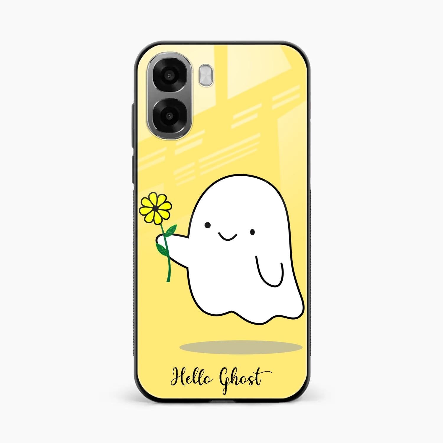 Ghost With Flower Glass Case Cover For Oppo K14x 5G