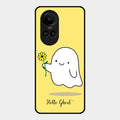 Ghost With Flower Glass Case Cover For Oppo Reno 10 Pro 5G