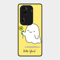 Ghost With Flower Glass Case Cover For Oppo Reno 11 Pro 5G