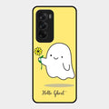Ghost With Flower Glass Case Cover For Oppo Reno 12 5G