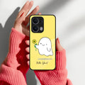 Ghost With Flower Glass Case Cover For Oppo - ShopOnCliQ