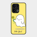 Ghost With Flower Glass Case Cover For Oppo Reno 13 Pro 5G