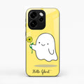 Ghost With Flower Glass Case Cover For Oppo Reno 15C 5G