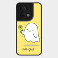 Ghost With Flower Glass Case Cover For Oppo Reno 8 5G