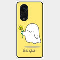 Ghost With Flower Glass Case Cover For Oppo Reno 8T 5G