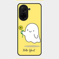 Ghost With Flower Glass Case Cover For Poco C71