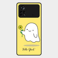 Ghost With Flower Glass Case Cover For Poco X4 Pro 5G