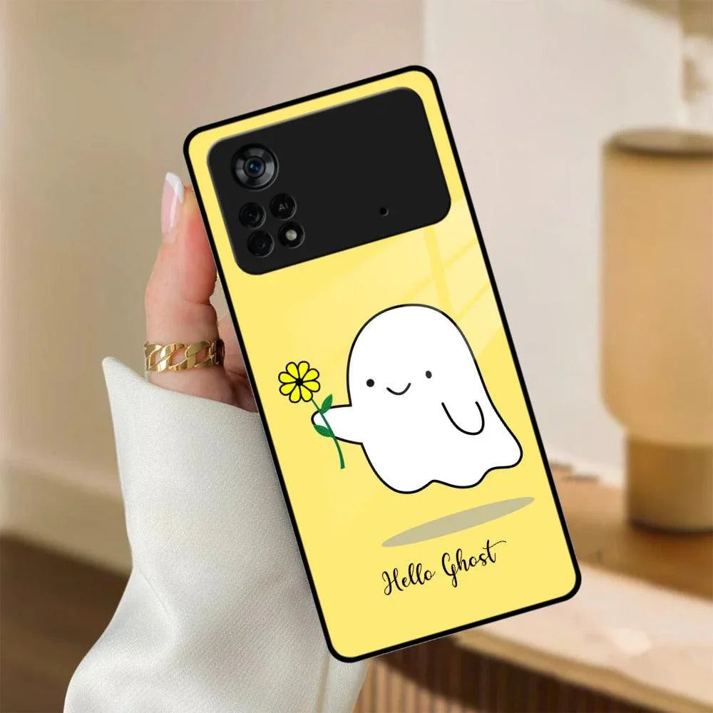 Ghost With Flower Glass Case Cover For Poco - ShopOnCliQ