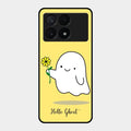 Ghost With Flower Glass Case Cover For Poco X6 Pro 5G