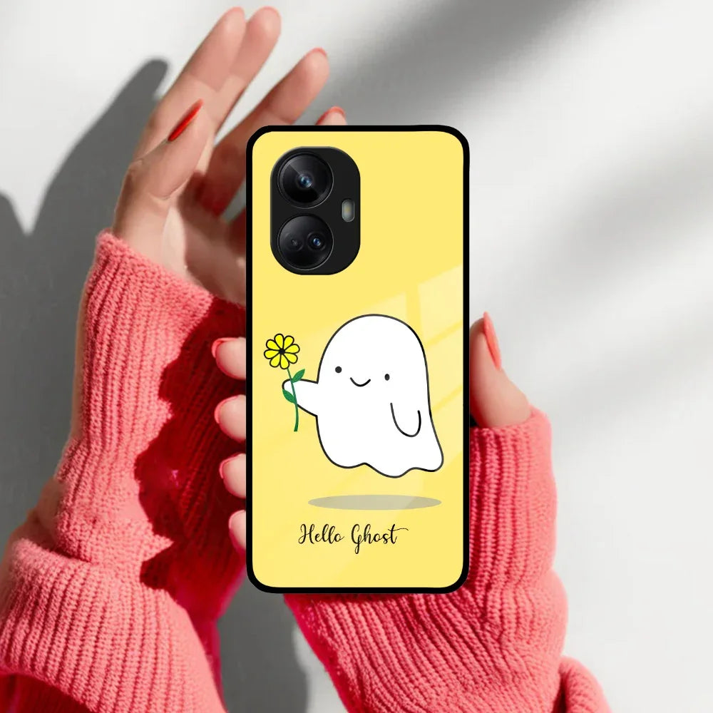 Ghost With Flower Glass Case Cover For Realme/Narzo - ShopOnCliQ