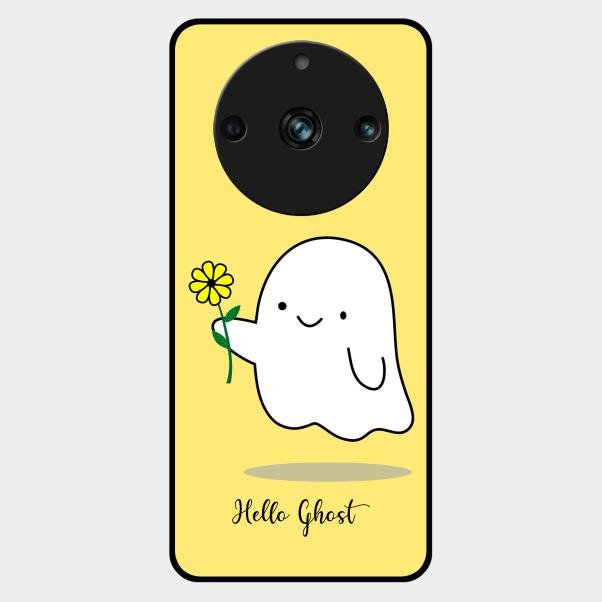 Ghost With Flower Glass Case Cover For Realme 11 Pro Plus 5G