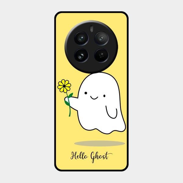 Ghost With Flower Glass Case Cover For Realme 12 Pro 5G