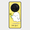 Ghost With Flower Glass Case Cover For Realme 12 Pro Plus 5G