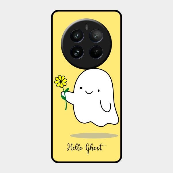 Ghost With Flower Glass Case Cover For Realme 12 Pro Plus 5G