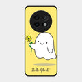 Ghost With Flower Glass Case Cover For Realme 13 Plus 5G