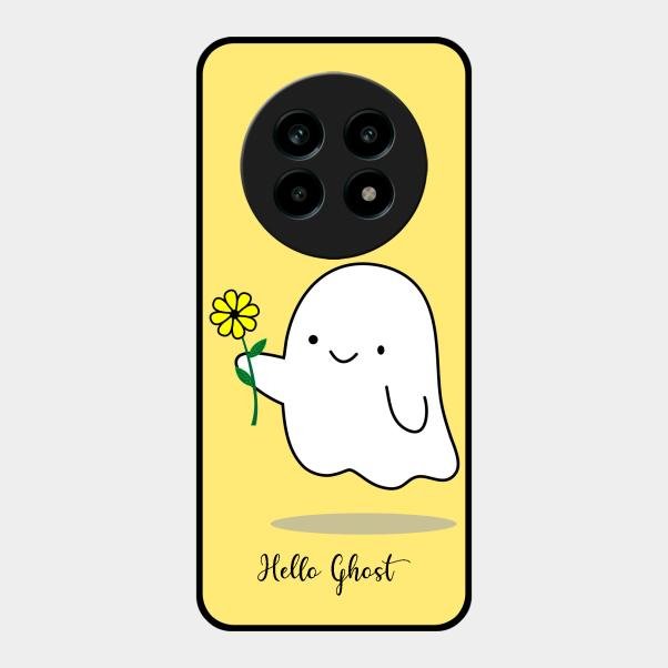 Ghost With Flower Glass Case Cover For Realme 13 Pro 5G