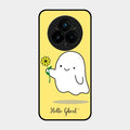 Ghost With Flower Glass Case Cover For Realme 14 Pro 5G