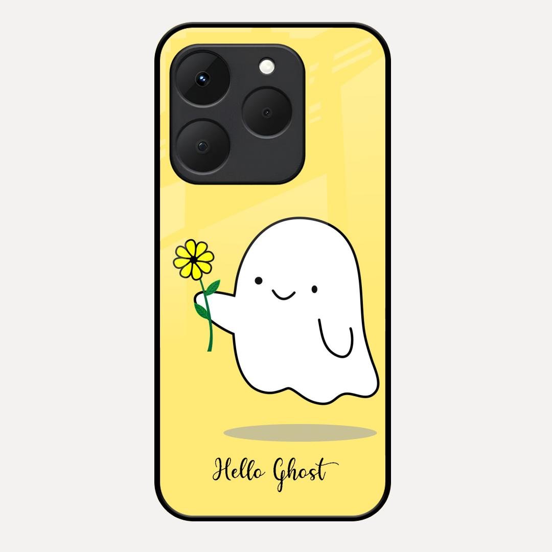 Ghost With Flower Glass Case Cover For Realme 15T 5G