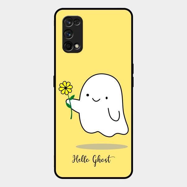 Ghost With Flower Glass Case Cover For Realme 7 Pro