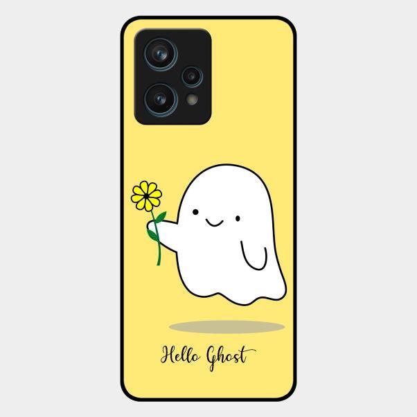 Ghost With Flower Glass Case Cover For Realme 9 Pro Plus 5G