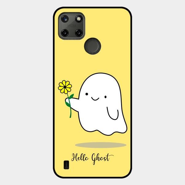 Ghost With Flower Glass Case Cover For Realme C25Y
