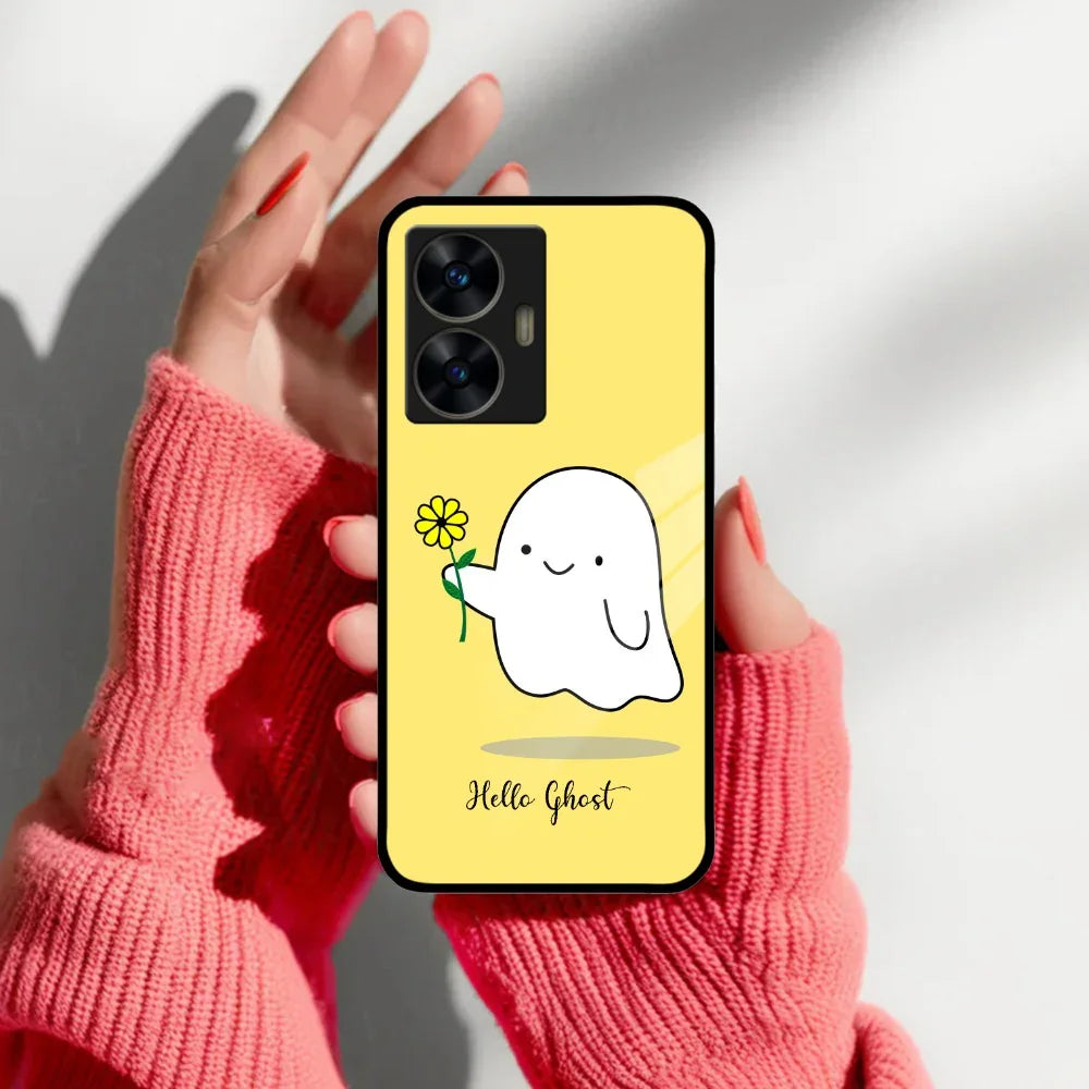 Ghost With Flower Glass Case Cover For Realme/Narzo - ShopOnCliQ