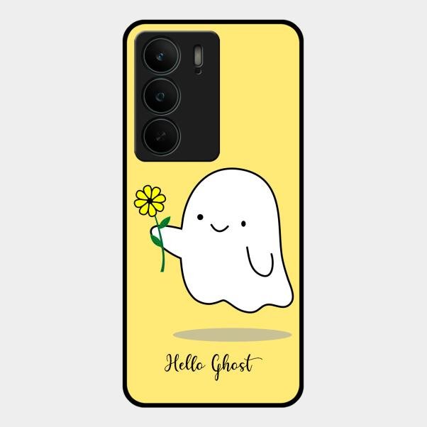 Ghost With Flower Glass Case Cover For Realme C75 5G
