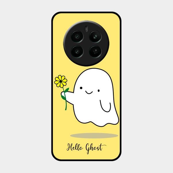 Ghost With Flower Glass Case Cover For Realme Narzo 70 Pro 5G