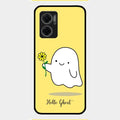 Ghost With Flower Glass Case Cover For Redmi 11 Prime 5G