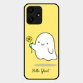 Ghost With Flower Glass Case Cover For Redmi 12 5G