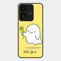 Ghost With Flower Glass Case Cover For Redmi 13 5G