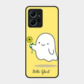 Ghost With Flower Glass Case Cover For Redmi Note 12 4G